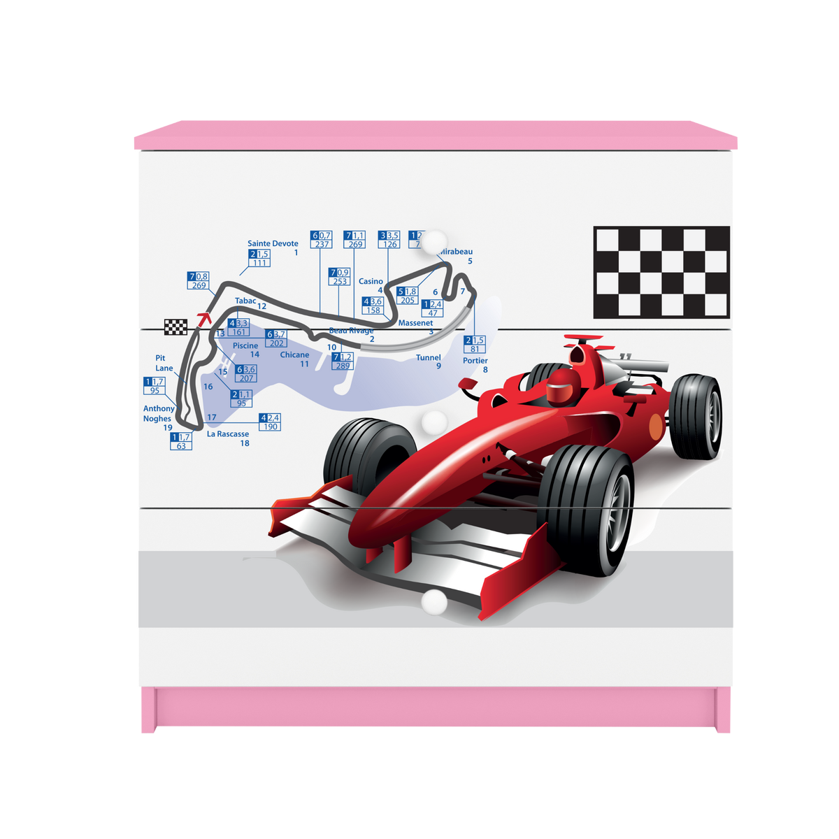 KOMMODE Babydreams Formel 1 81/81/41 - Rosa, Holzwerkstoff (81/81/41cm) - RAUMHIRSCH FURNITURE