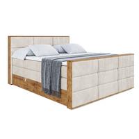 BOXSPRINGBETT mit Matratze H3|H4 und Lattenrost - LOLLI1-Z KING-160x200 - Beige Casablanca - Beige, Holzwerkstoff (160/200cm) - ALTDECOR