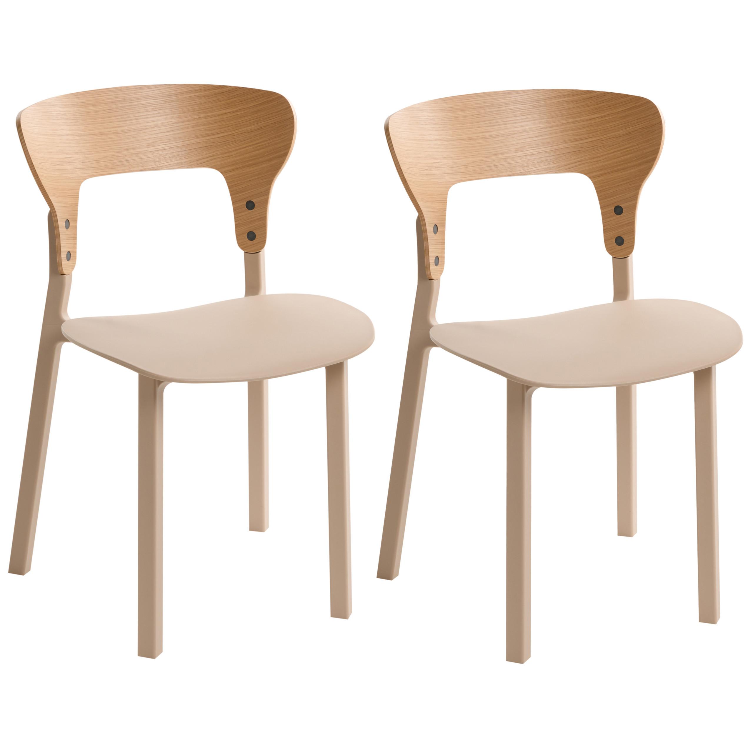 ESSZIMMERSTUHL 2er-Set Hellbeige Walden - Beige, Holzwerkstoff (48/79/52cm) - Beliani