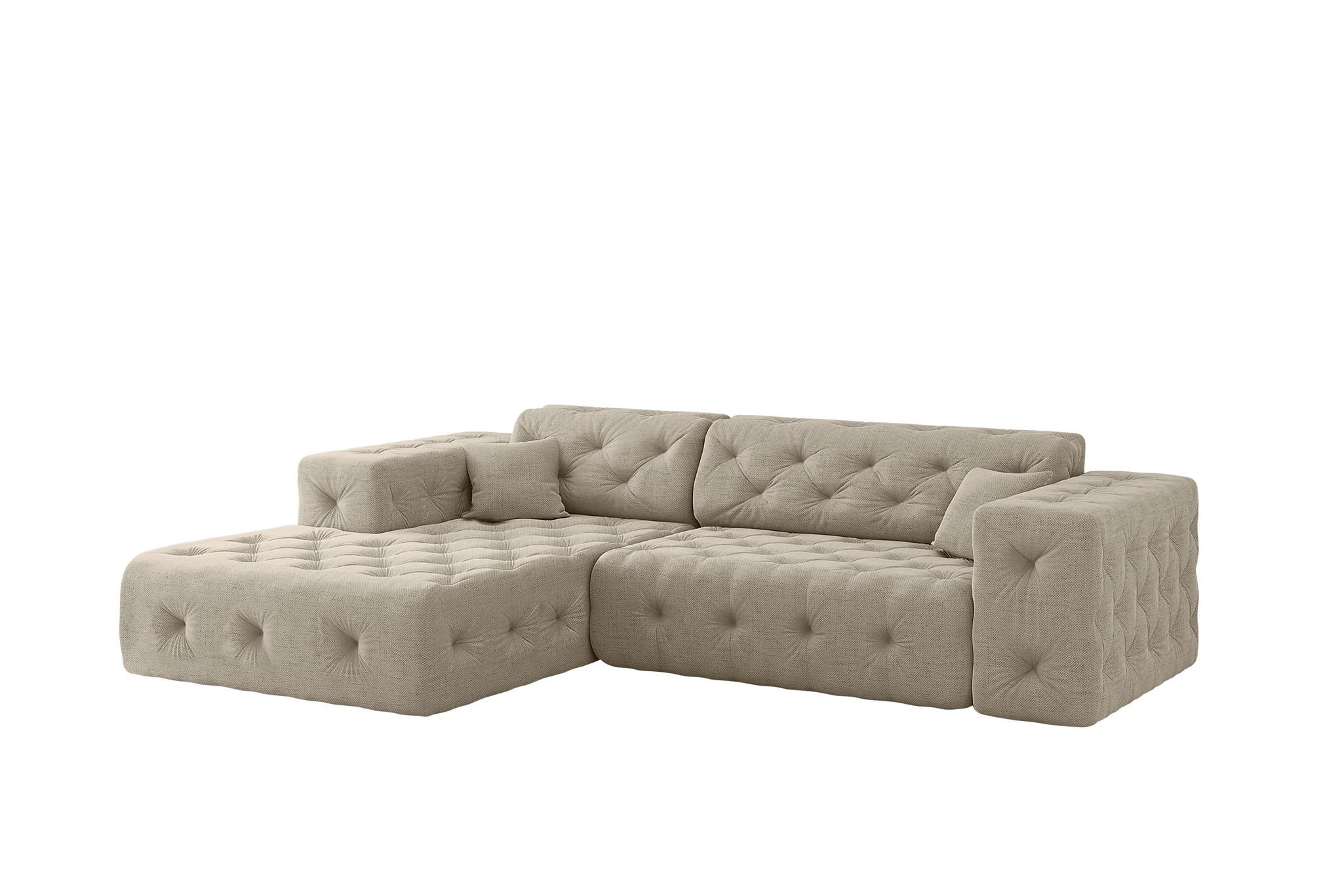 ECKSOFA Chantal In Moly - Beige, Holzwerkstoff/Textil (266/171cm) - Fun Möbel