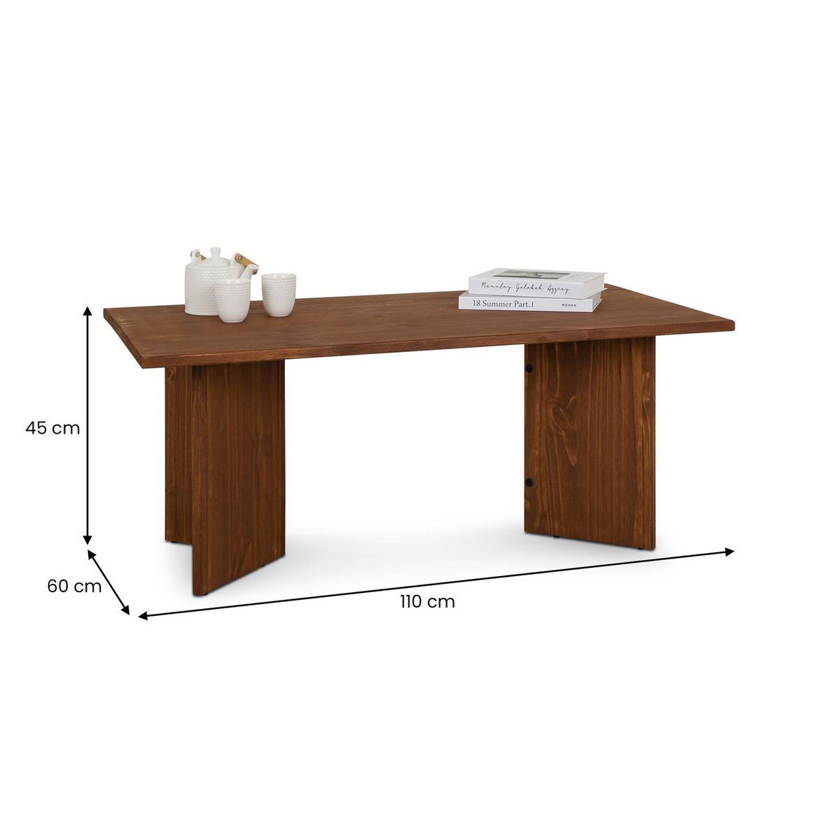 COUCHTISCH MESA dunkelbraun - Dunkelbraun, Holz (60/110/45cm) - IDIMEX