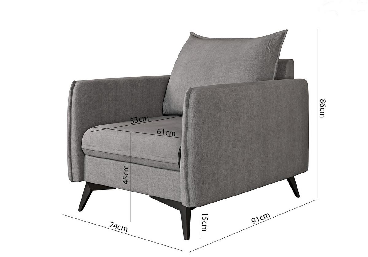SESSEL Pulse Grau Luxusmicrofaser - Schwarz/Grau, Holz/Textil (74/86/31cm) - S-Style Möbel