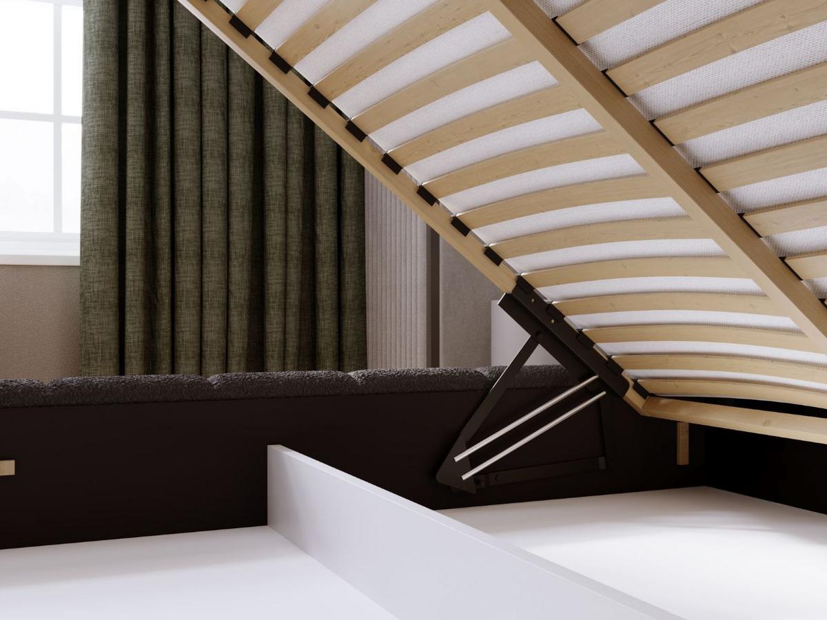 POLSTERBETT Orio 160x200 Schwarz - Schwarz, Textil (160/200cm) - Graingold