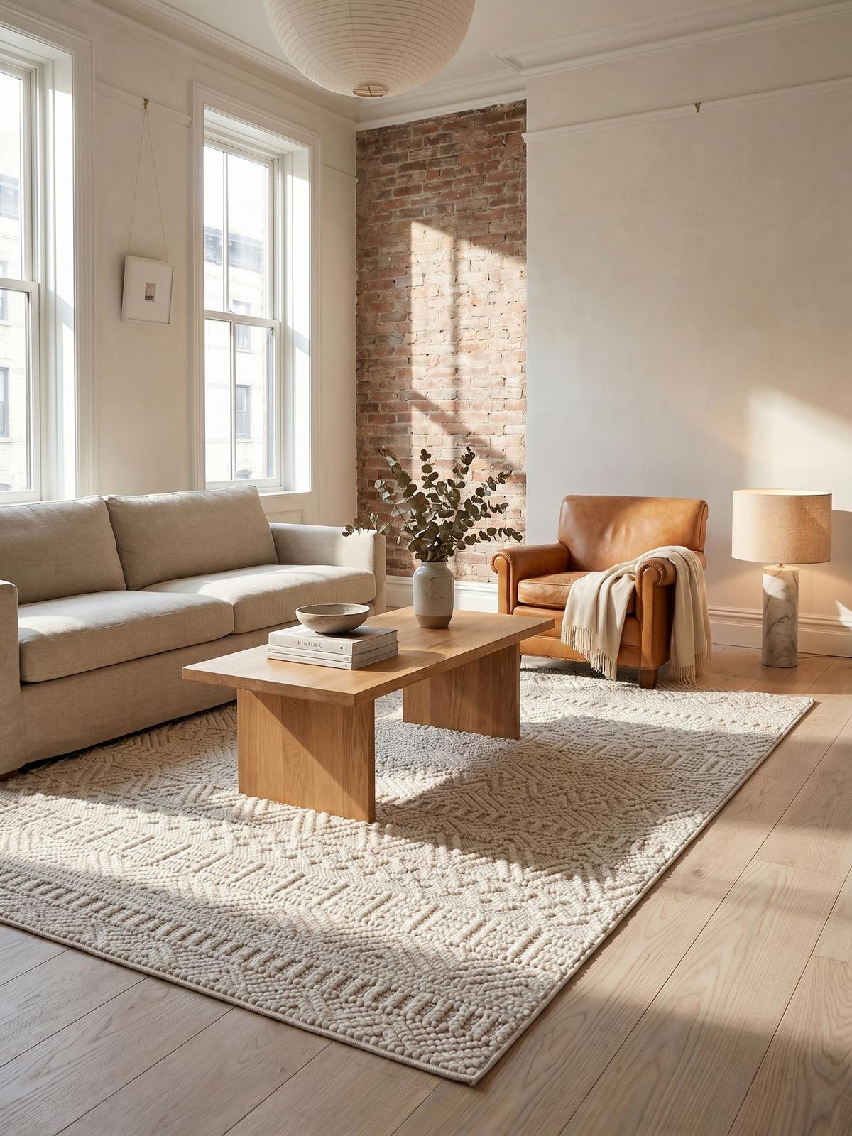 TEPPICH Flachgewebe LANGAU in Creme, mit Ethno-Streifen, 160 x 230 cm - Creme, Textil (160/230cm) - KADIMA DESIGN