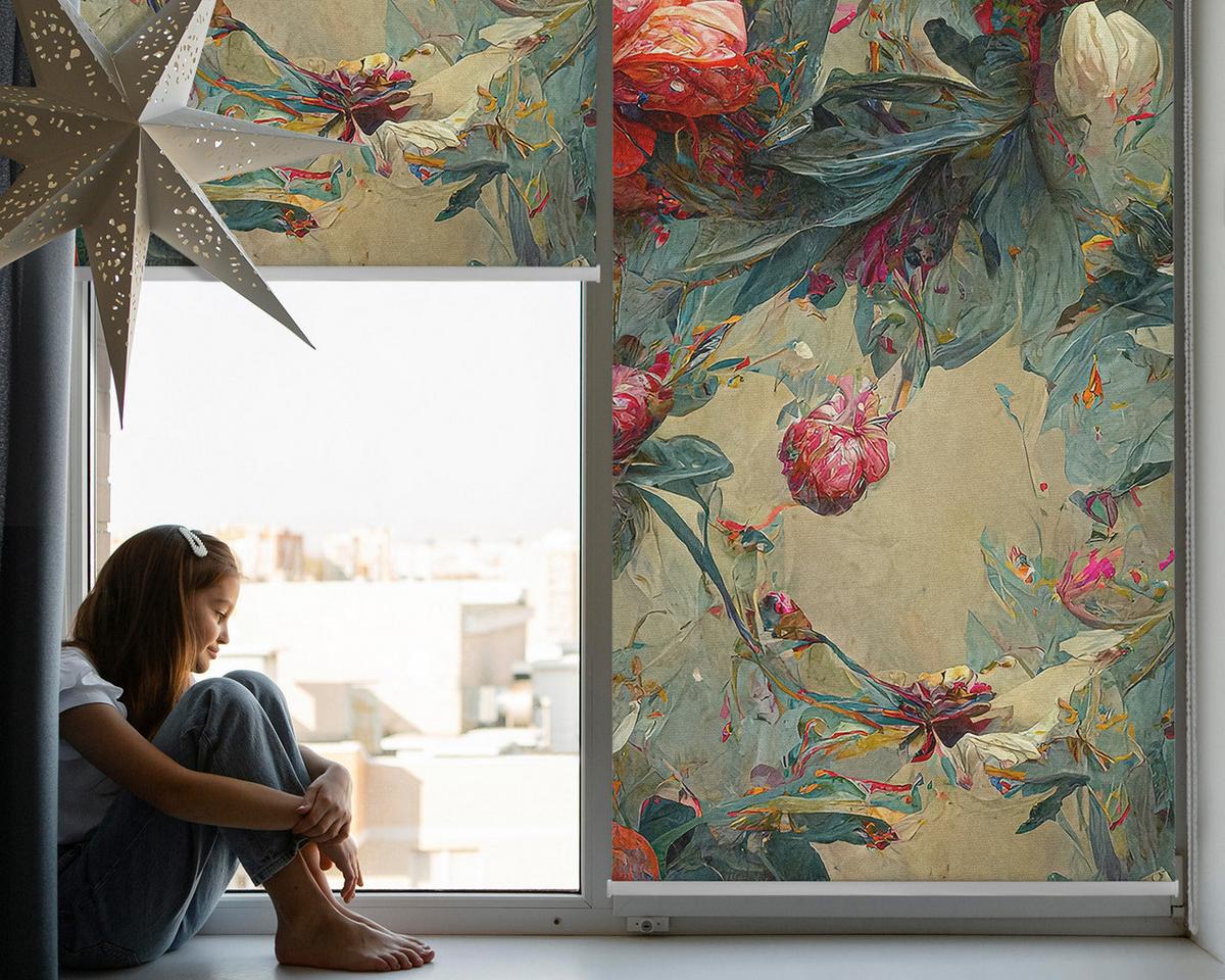 INNENROLLO - Fensterrollo - Rollo - 60x40 cm - Wiese - Braun, Kunststoff (60/140/0.5cm) - TULUP