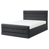POLSTERBETT mit Lattenrost 160x200 cm Grau Valbonne - Dunkelgrau, Textil (160/200cm) - Beliani