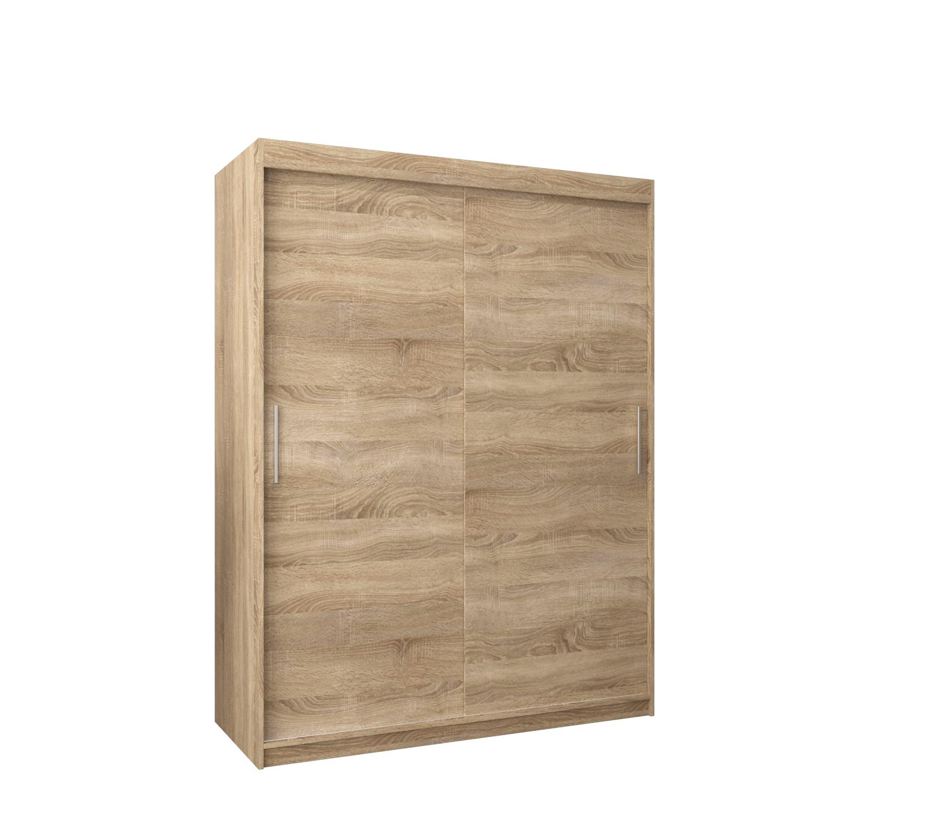 SCHIEBETÜRENSCHRANK TOKYO 200/150/62 2-türig - Silberfarben/Sonoma Eiche, Holz/Kunststoff (150/200/62cm) - MÖBEL KRYSPOL