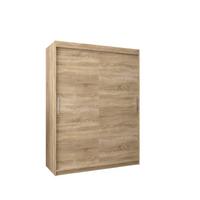 SCHIEBETÜRENSCHRANK TOKYO 200/150/62 2-türig - Silberfarben/Sonoma Eiche, Holz/Kunststoff (150/200/62cm) - MÖBEL KRYSPOL