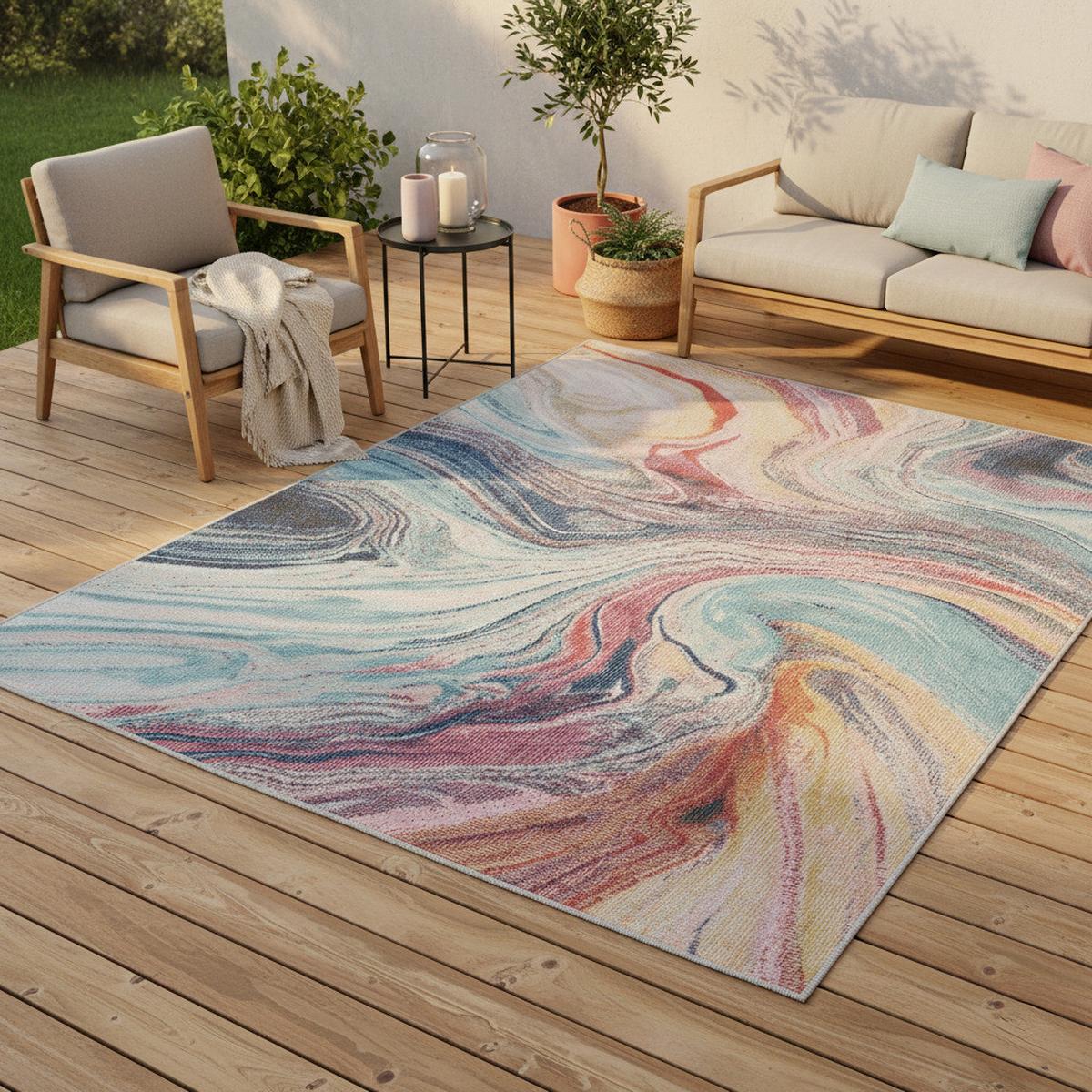 INDOOR OUTDOOR TEPPICH LAGOS VINTAGE - Multicolor, Textil (120/170cm) - Pergamon