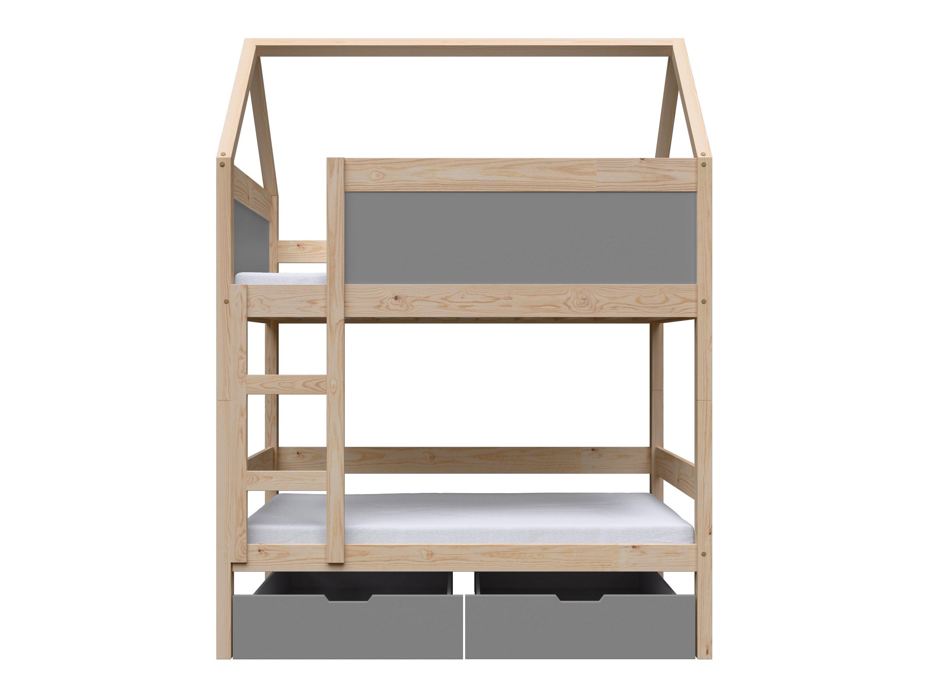 ETAGENBETT TAMI mit Bettkasten 80x160 cm Kieferfarben - Kieferfarben/Grau, Holz (80/160cm) - MASSENO