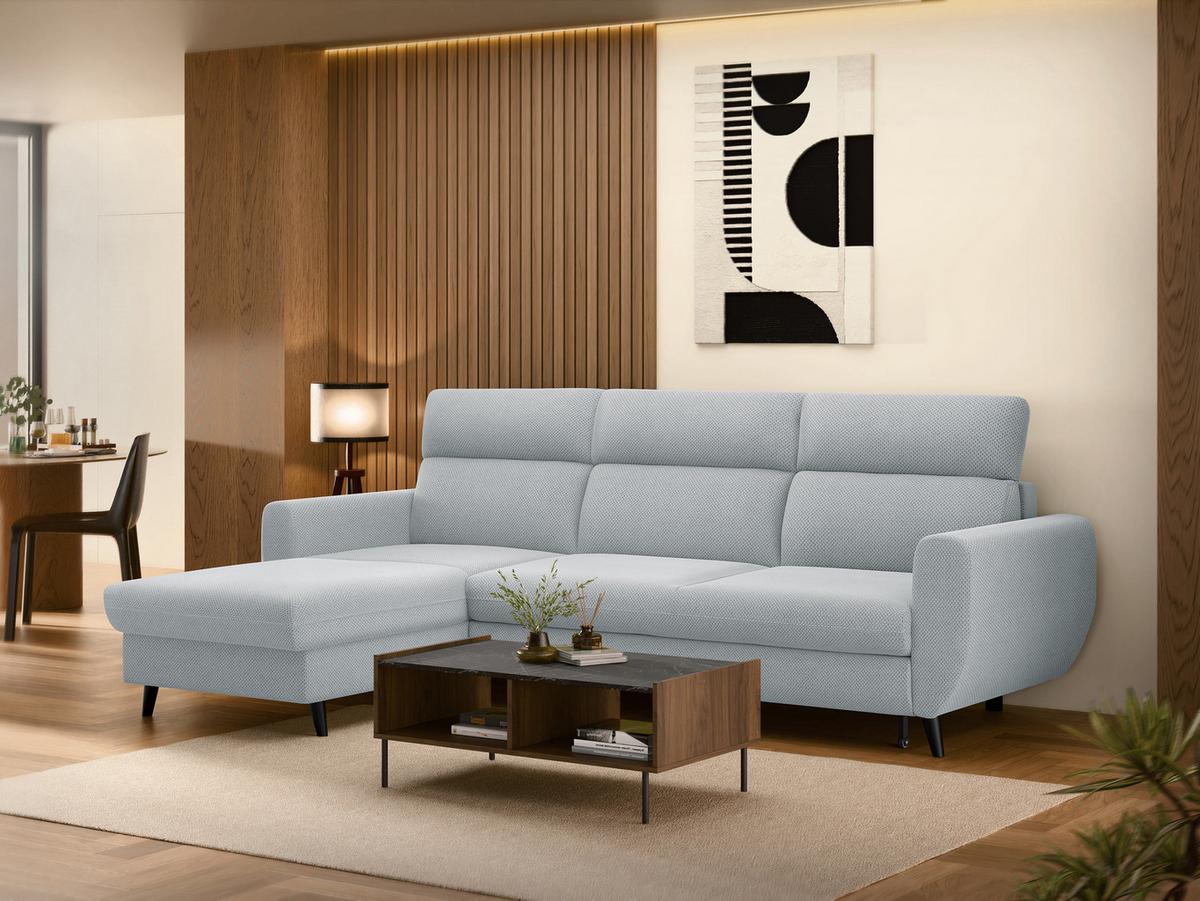 ECKSOFA Torro Mini, Seite: Links - Hellgrau, Holz/Textil (258/168cm) - MIRJAN24