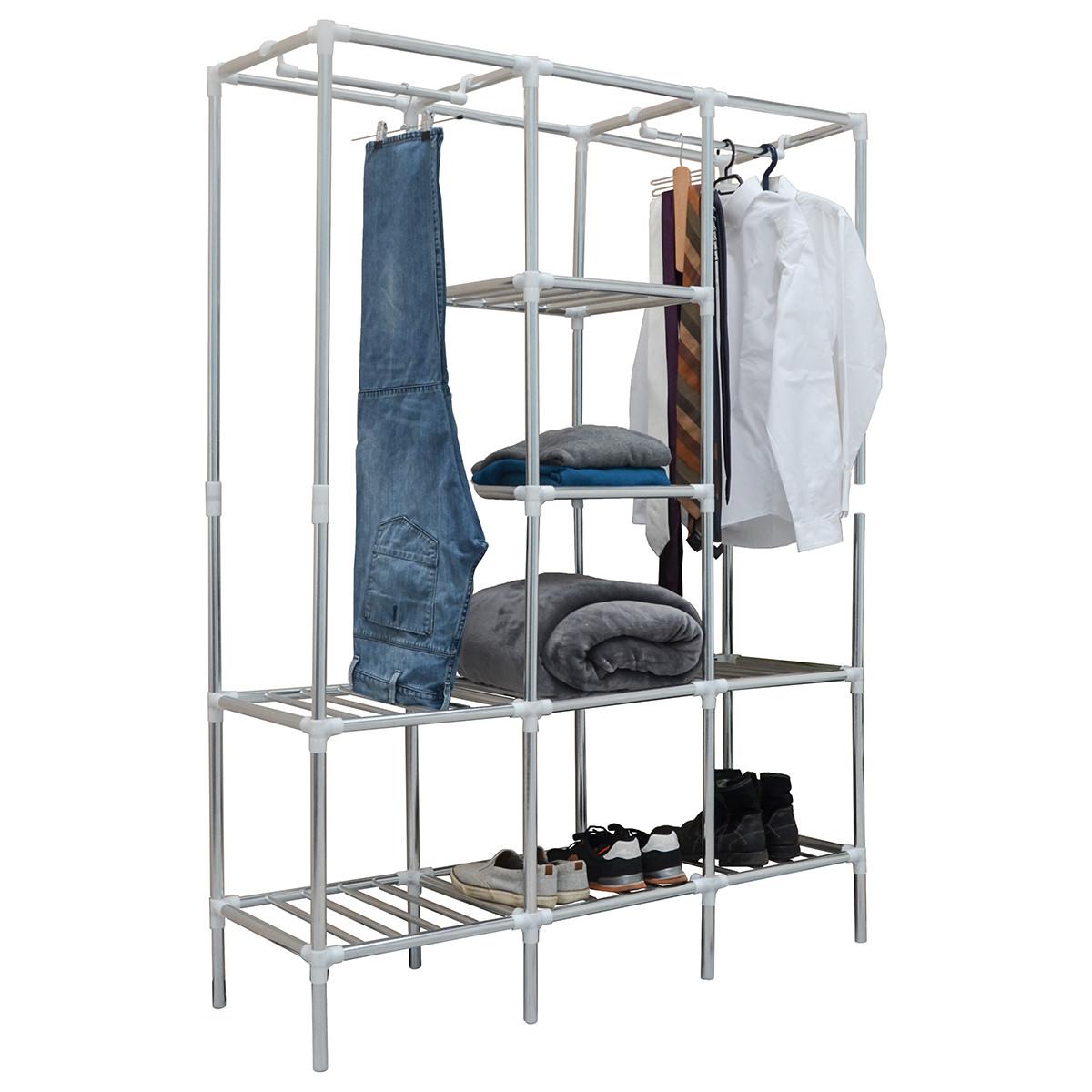 XXL-KLEIDERSCHRANK 178x128x44,5 cm - Grau, Metall (44.5/178/128cm) - eyepower