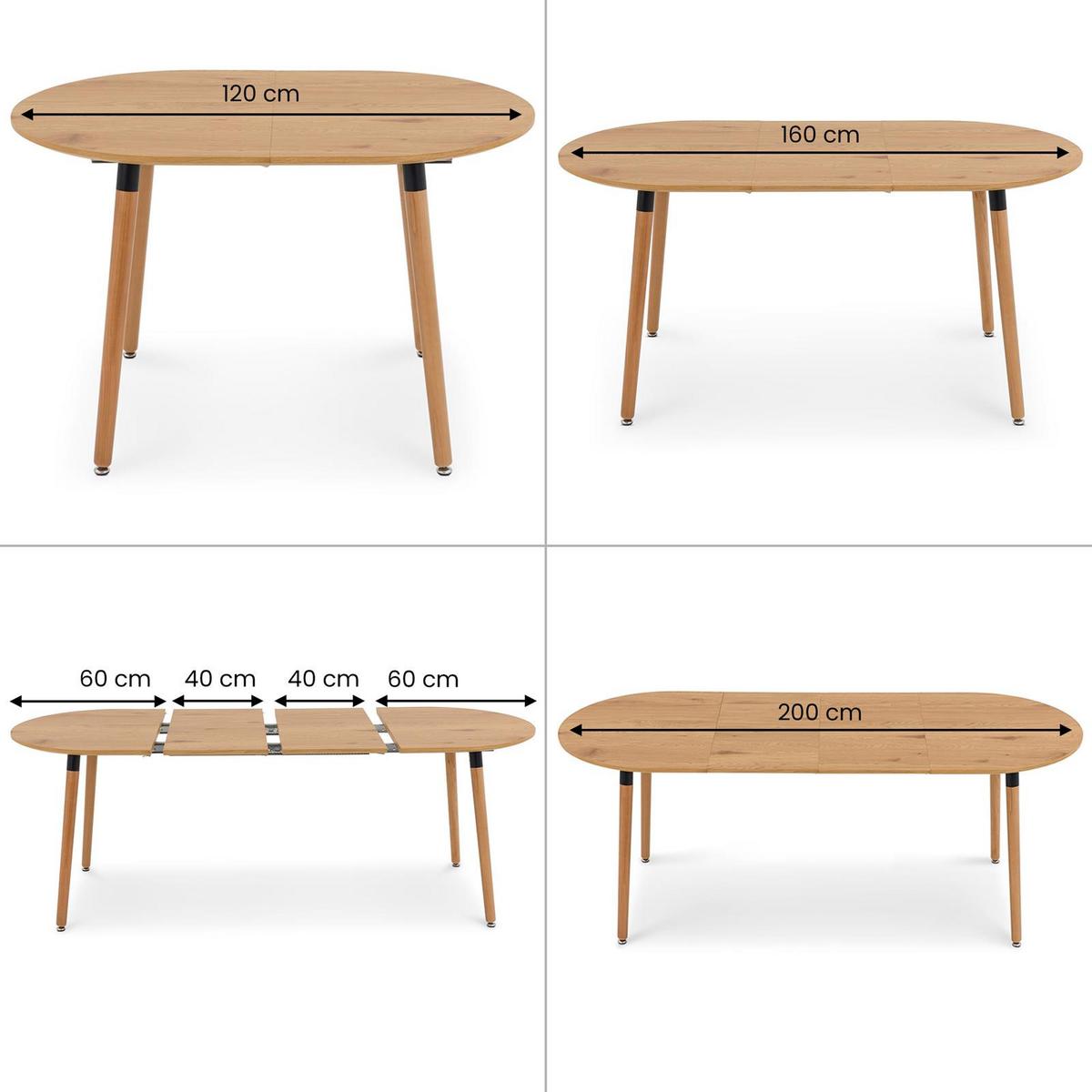 ESSTISCH LAMISA hellbraun - Hellbraun, Holzwerkstoff/Metall (80/120/76cm) - IDIMEX