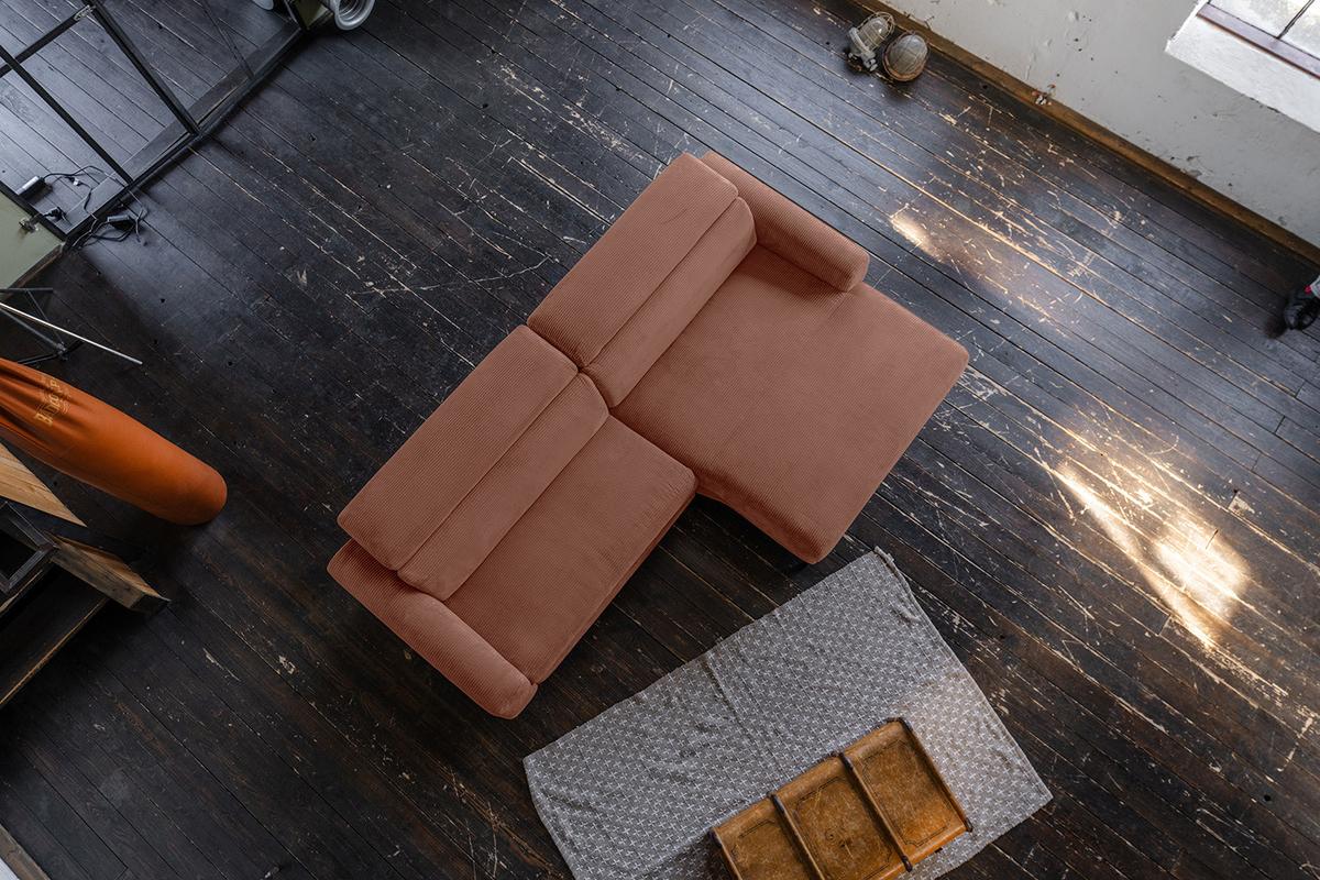 ECKSOFA LAISKA Braun Cord - Schwarz/Braun, Textil/Metall (282/177cm) - KAWOLA