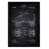 POSTER Skates Patent A3 Rahmenlos - Schwarz, Papier (29.7/5/42cm) - Nacnic