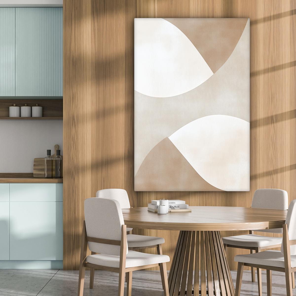 LEINWANDBILD Braun - Japandi - Abstrakt Deko XXL 80x120 cm - Sandfarben, Textil (80/120cm) - MuchoWow