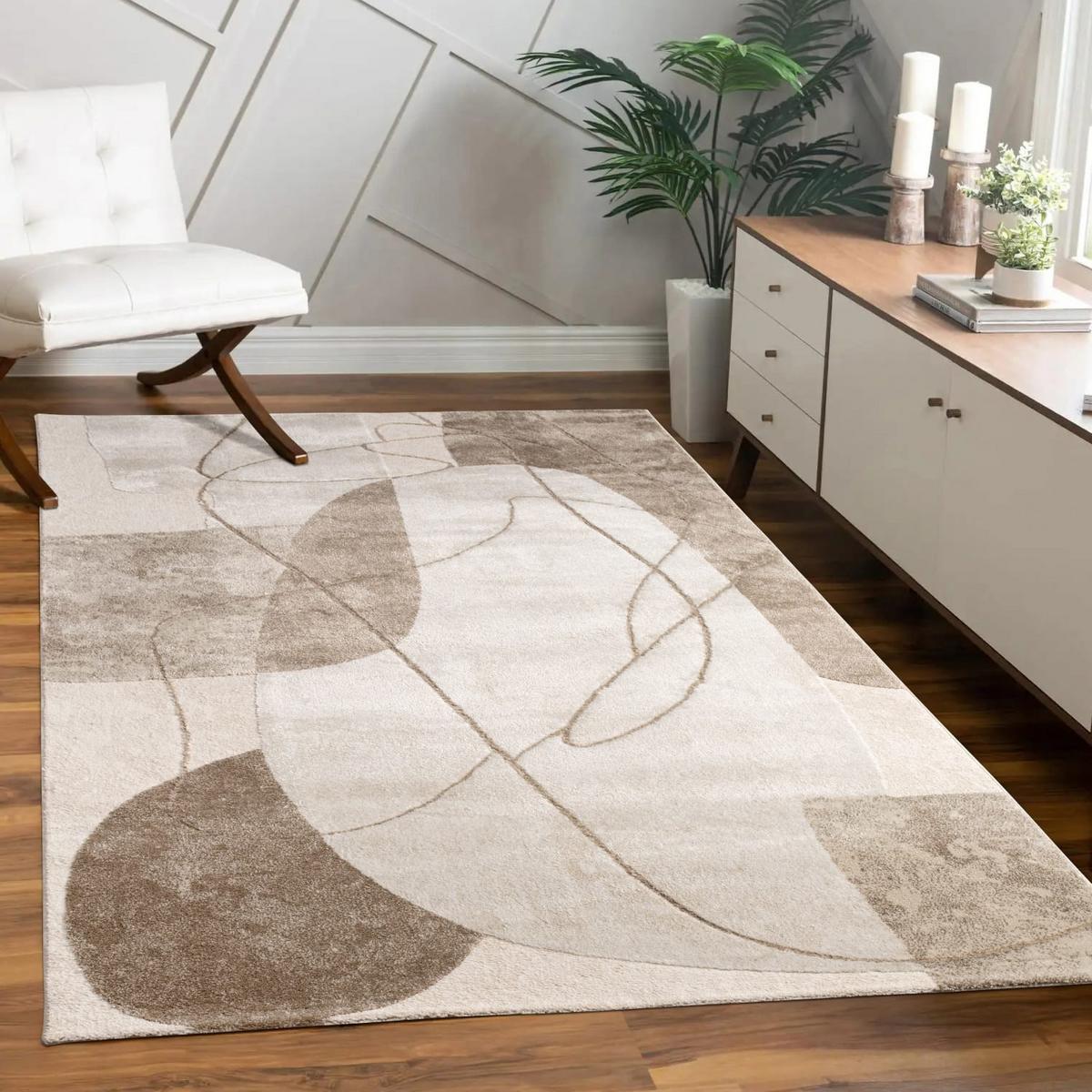 KURZFLORTEPPICH, abstrakt, aus Polypropylen, Florhöhe 11 mm, Beige, 240 x 340 cm - Beige, Textil (340/240cm) - KADIMA DESIGN