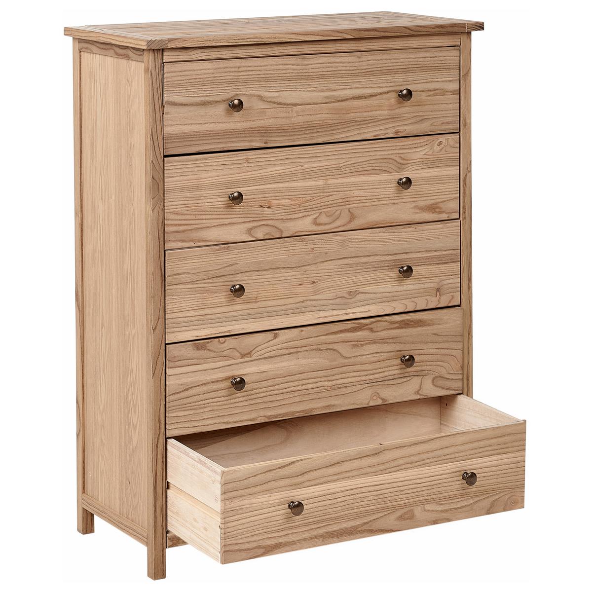KOMMODE mit 5 Schubladen Sassafrasholz Braun Salton - Braun, Holz (85/111/39cm) - Beliani