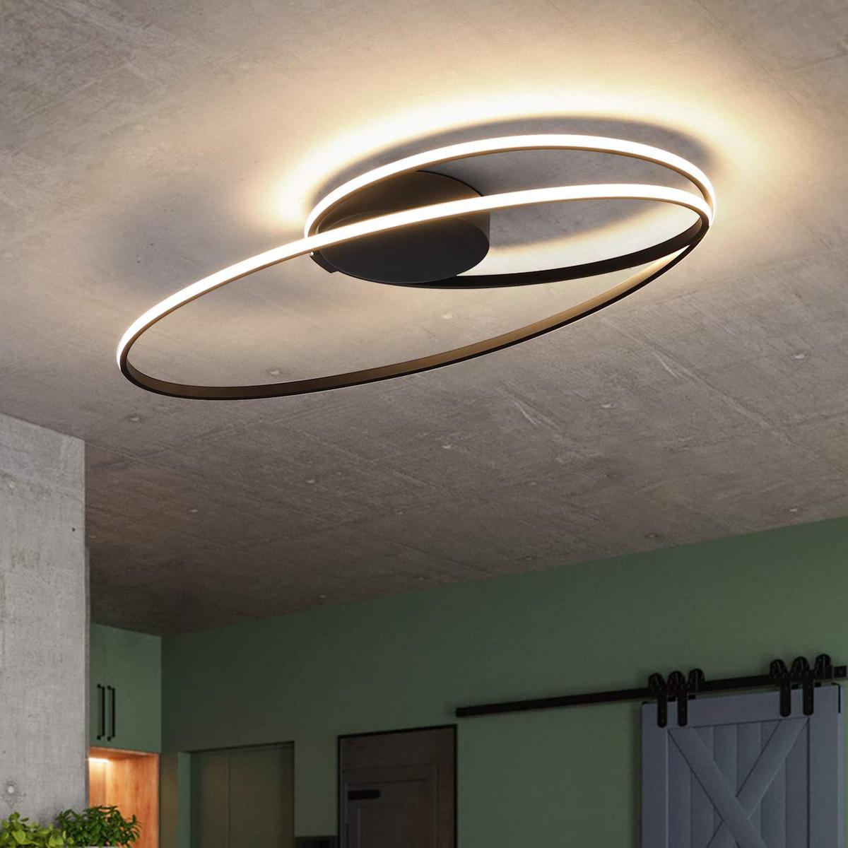 LED DECKENLEUCHTE Mak 59.5/32/10 - Schwarz, Metall (59.5/32/10cm) - Nettlife