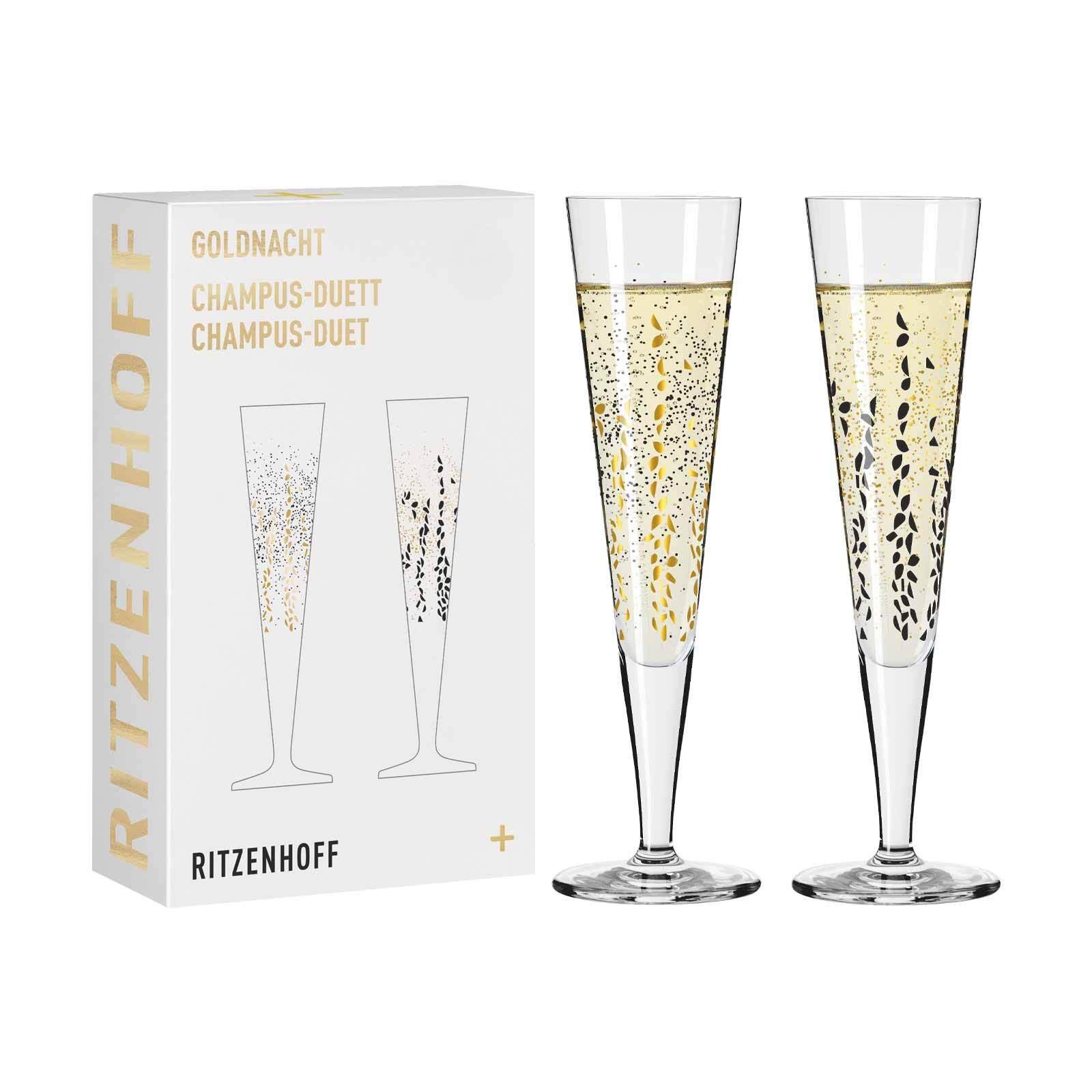 CHAMPAGNERGLÄSER Goldnacht gold 205 ml 2er Set - Goldfarben, Glas (0.205L) - Ritzenhoff