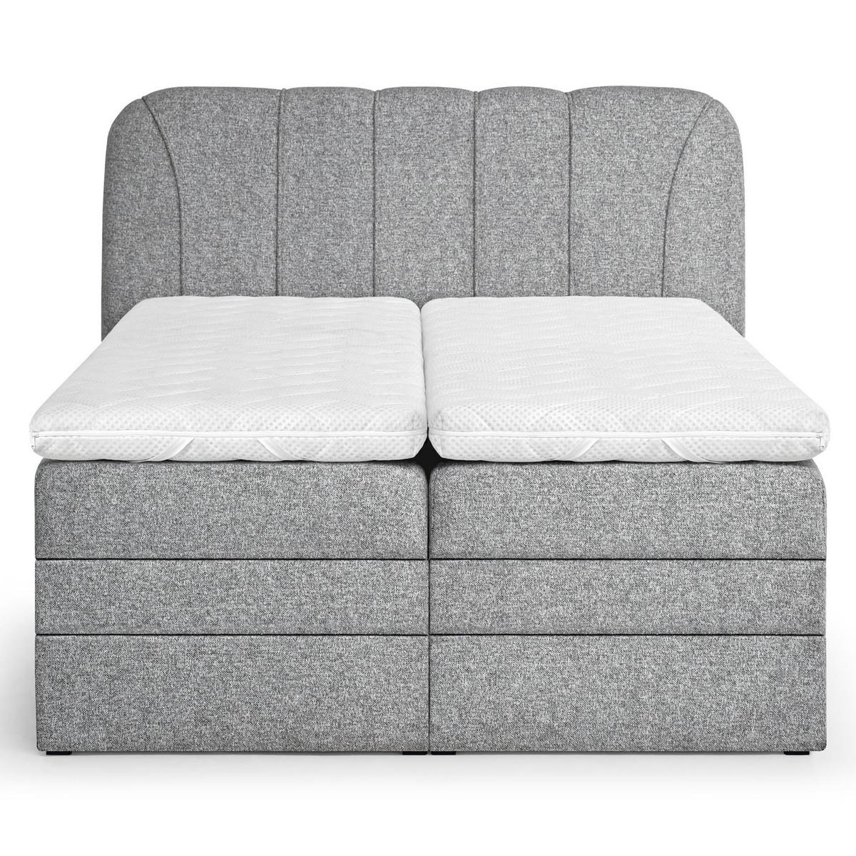 BOXSPRINGBETT Romeo mit elektrischer Matratzenverstellung, 160x200 cm, Grau - Grau, Textil (160/200cm) - Beautysofa