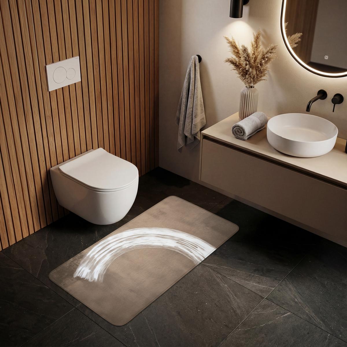 WC-VORLEGER Farbe - Braun - Japandi WC Teppich 120x60 cm - Mokka, Textil (120/1cm) - OnlyWow