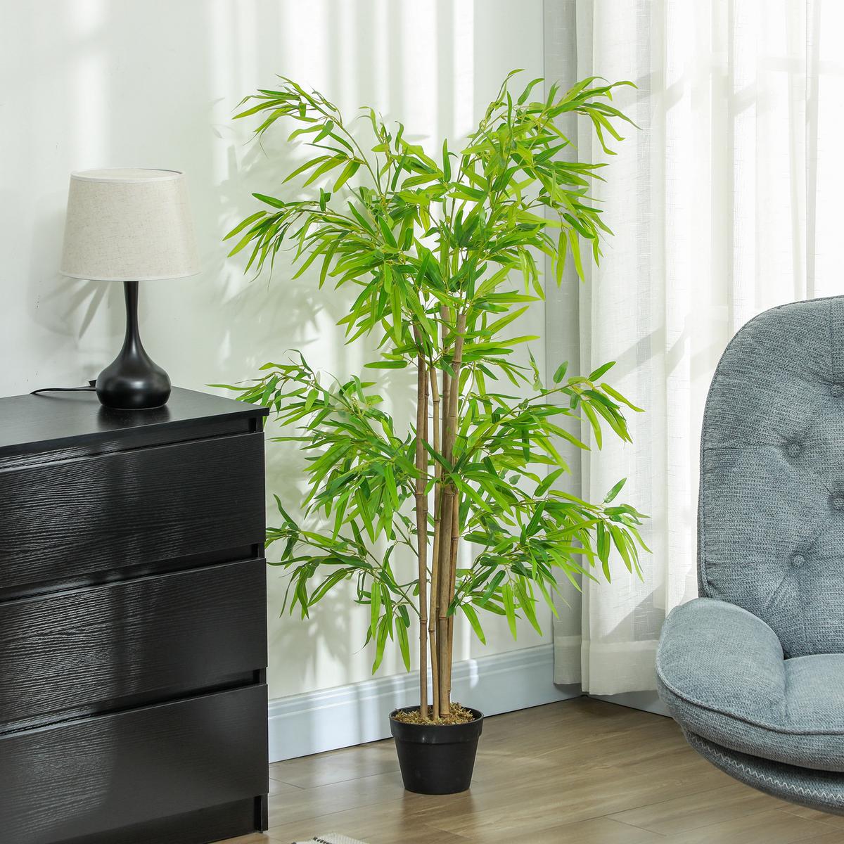 KÜNSTLICHER BAMBUS groß 150cm - Grün, Kunststoff (150cm) - Outsunny