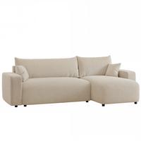 ECKSOFA Luna Mit Schlaffunktion - Beige, Holzwerkstoff/Textil (145/248cm) - Fun Möbel