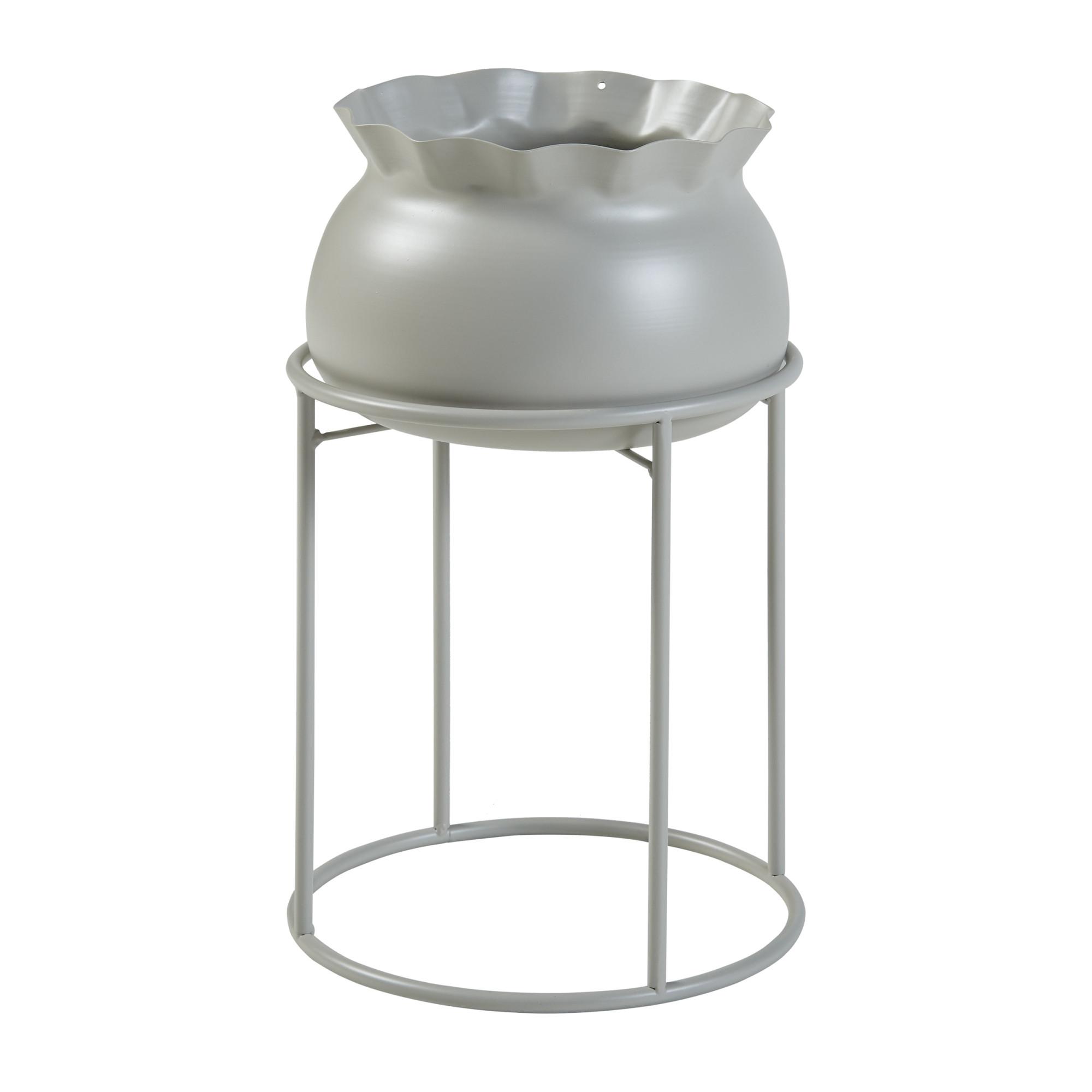 BLUMENSTÄNDER Assen - Hellgrau, Metall (23.5/23.5/38cm) - [en.casa]