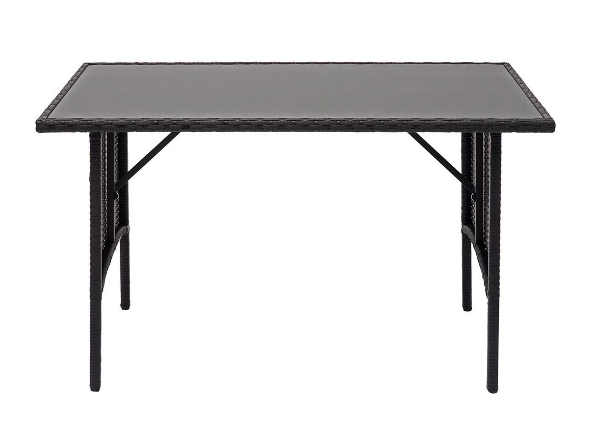 POLY-RATTAN ESSTISCH rechteck Schwarz - Schwarz, Kunststoff (60/112/68cm) - MCW