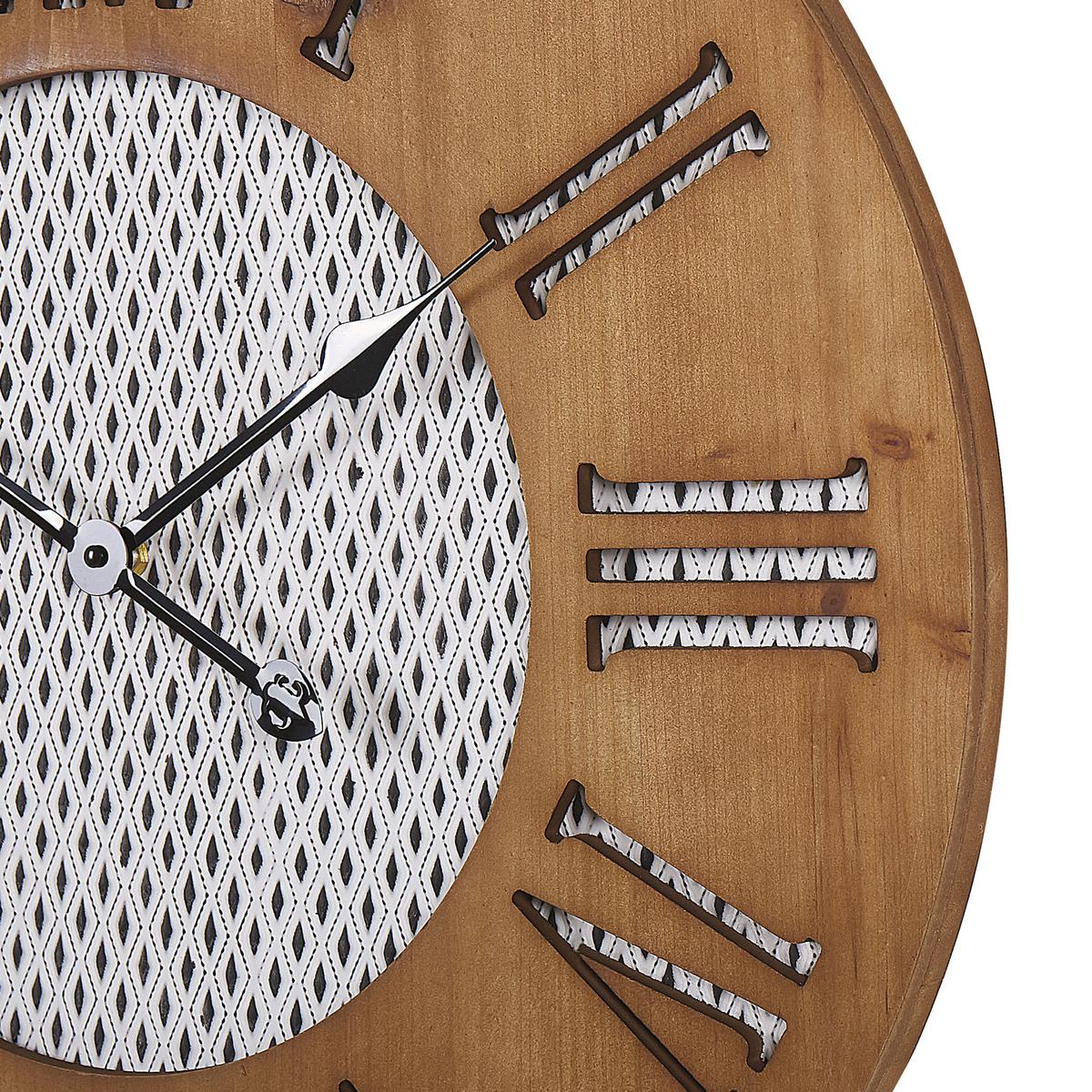 WANDUHR Tannenholz dunkler holzfarbton Cuilco - Dunkelbraun, Holz (60/60/3cm) - Beliani