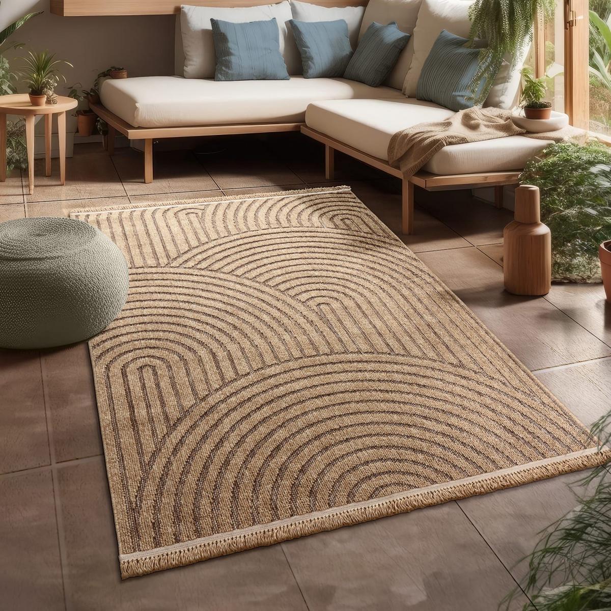 OUTDOORTEPPICH, in Naturoptik, aus Polypropylen, Beige, 80 x 150 cm - Beige, Textil (150/80cm) - KADIMA DESIGN