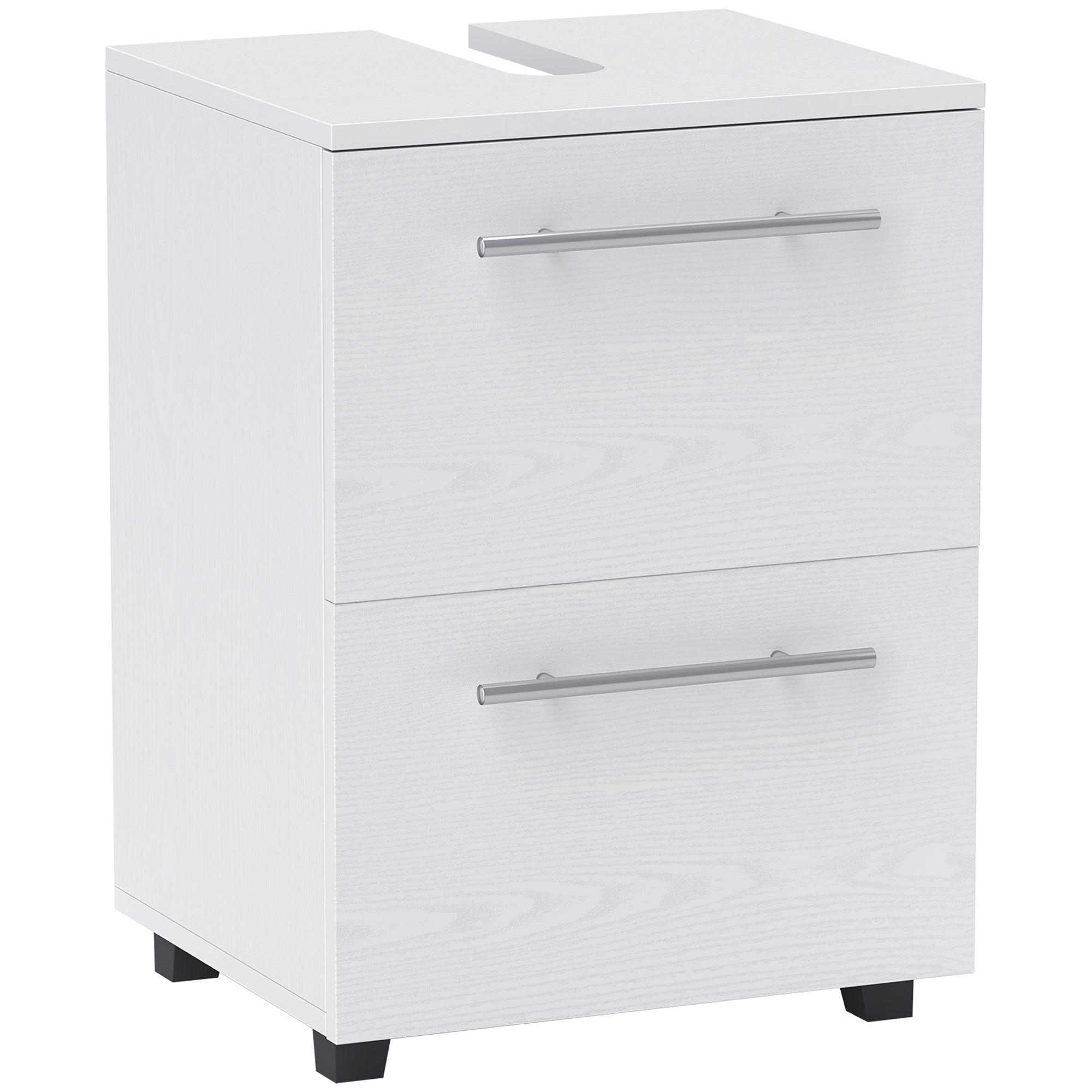 WASCHBECKENUNTERSCHRANK Unterschrank mit Schrankfach, Schublade Weiß - Weiß, Holzwerkstoff (35.5/59/41.5cm) - HOMCOM