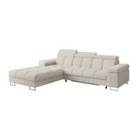ECKSOFA mit Schlaffunktion Ottomane Links 271x203x79 Creme Cord - Mokka, Holzwerkstoff/Textil (271/203cm) - ALTDECOR