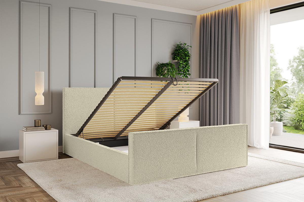 POLSTERBETT mit Bettkasten, Fußteil und Lattenrost, Boxbett ohne Matratze - EMMI-Z 180x200 Beige - Taupe, Holzwerkstoff/Textil (180/200cm) - ALTDECOR