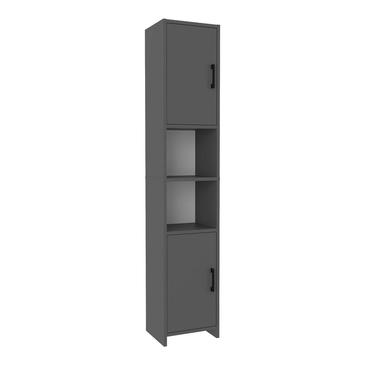 HOCHSCHRANK Rautrina - Anthrazit, Holzwerkstoff (35/180/30cm) - [en.casa]
