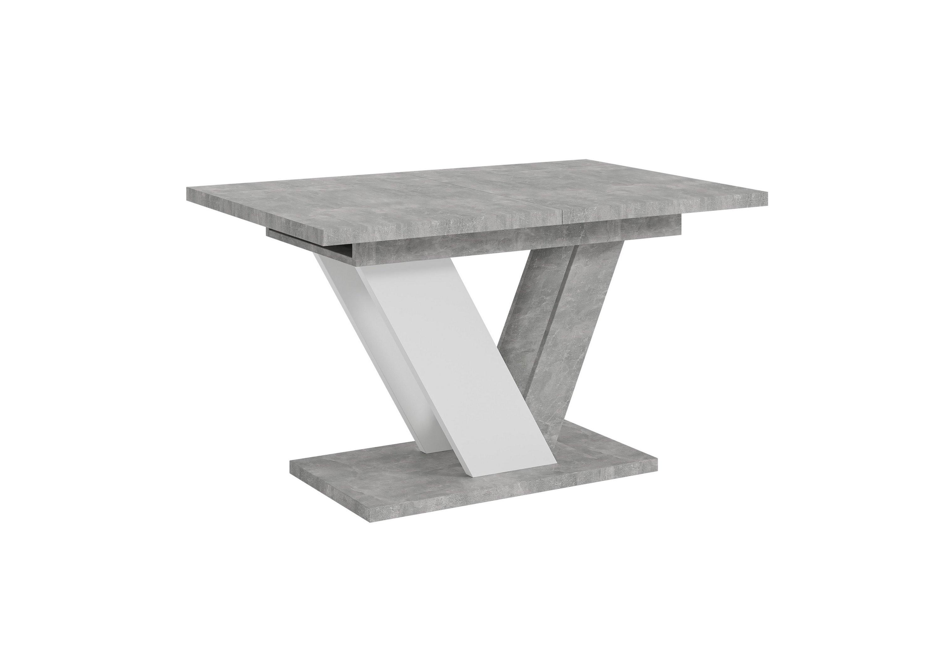 ESSTISCH ZAFIR Ausziehbar 120 - 160 / 80 x 76 cm - Weiß/Grau, Holz (120/80/76cm) - MASSENO