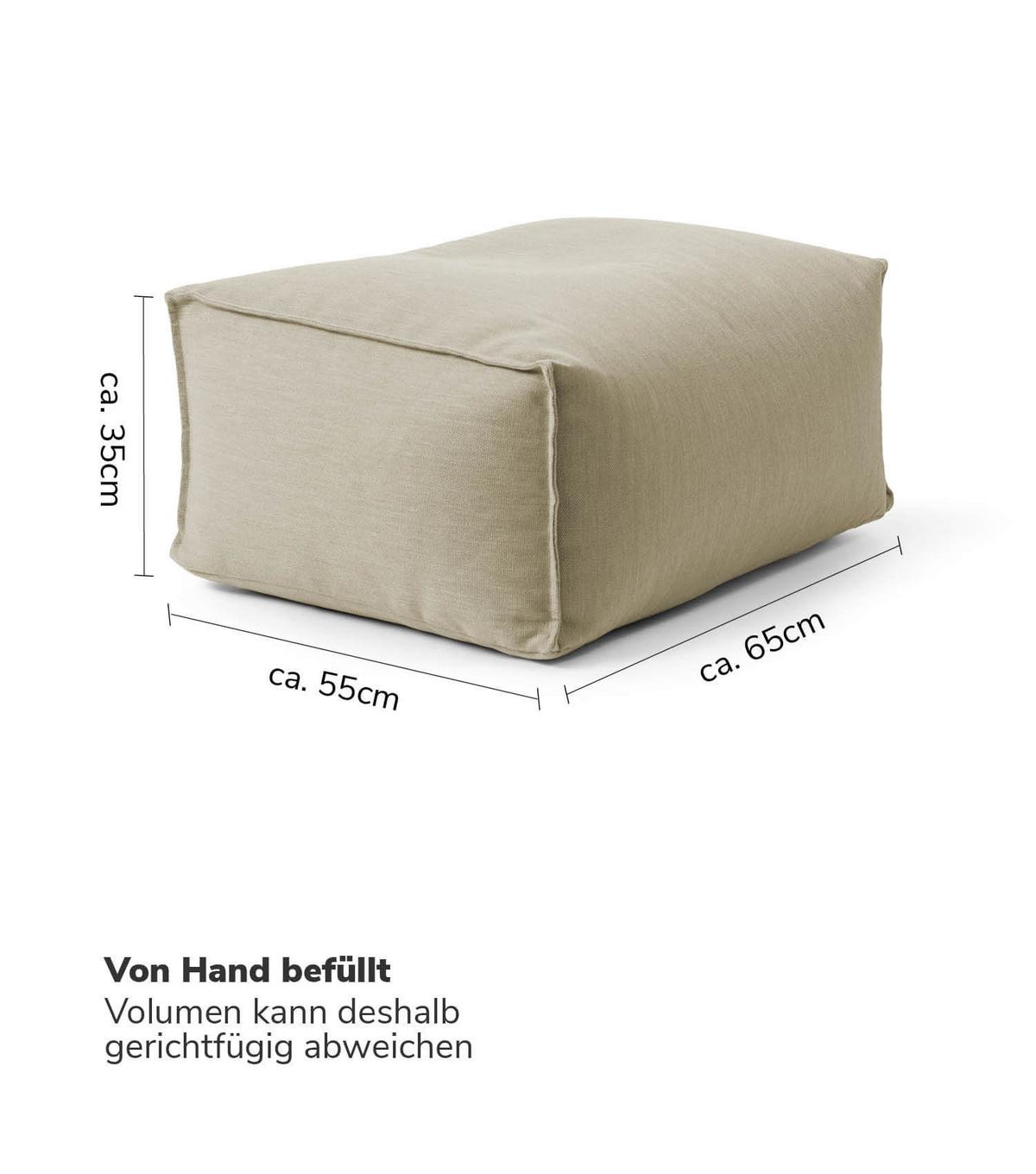 OUTDOOR POUF mit Hülle Der Ruhestifter - Beige, Textil (60/35/50cm) - Mokebo