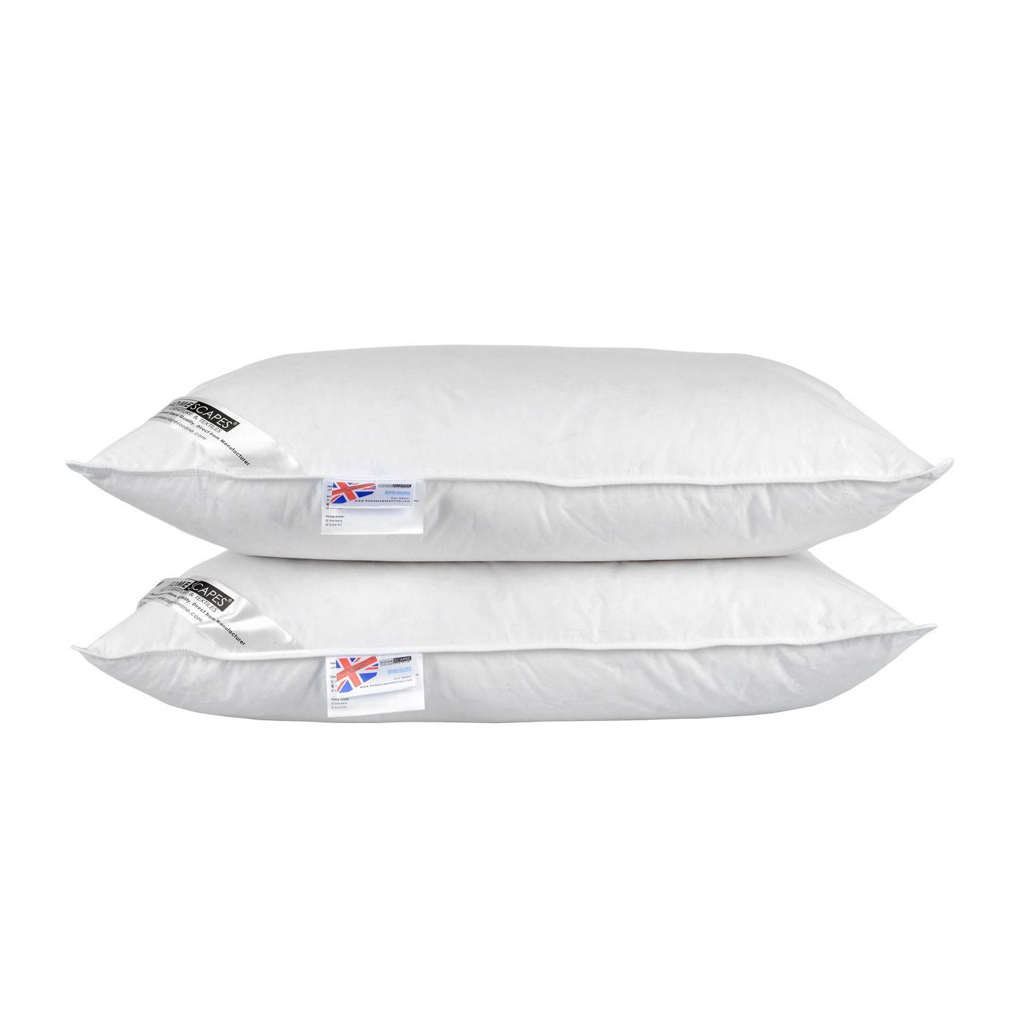KOPFKISSEN 2er-Set Federn & Daunen 48/74 cm - Weiß, Textil (48/74cm) - Homescapes