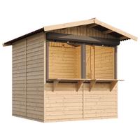 MARKTBUDE Holz M149Z Gartenhaus, Marktbude Holz - 253x263/4m2 - Beige, Holz (253/232/263cm) - Timbela