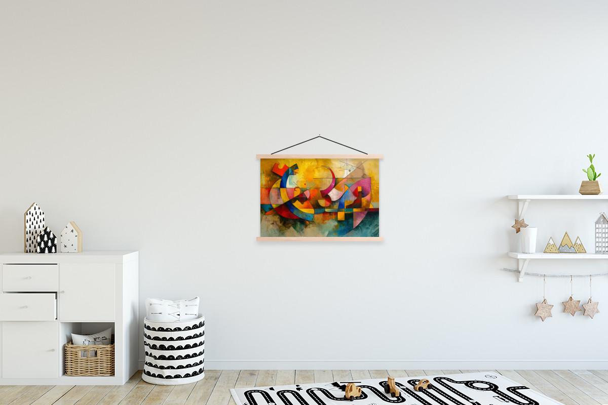 POSTER MIT MAGNETLEISTEN Kunst - Abstrakt - Modern Wandbilder 60x40 cm - Gelb, Textil (60/40/0.15cm) - MuchoWow