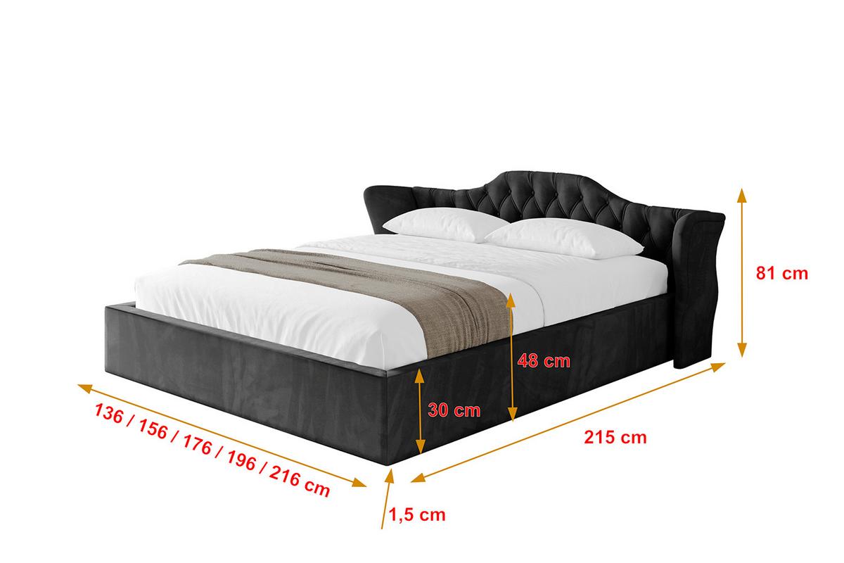 POLSTERBETT mit Bettkasten und Lattenrost, Boxbett ohne Matratze - ZORAN-V1 120x200 Schwarz - Schwarz, Holzwerkstoff/Textil (120/200cm) - ALTDECOR