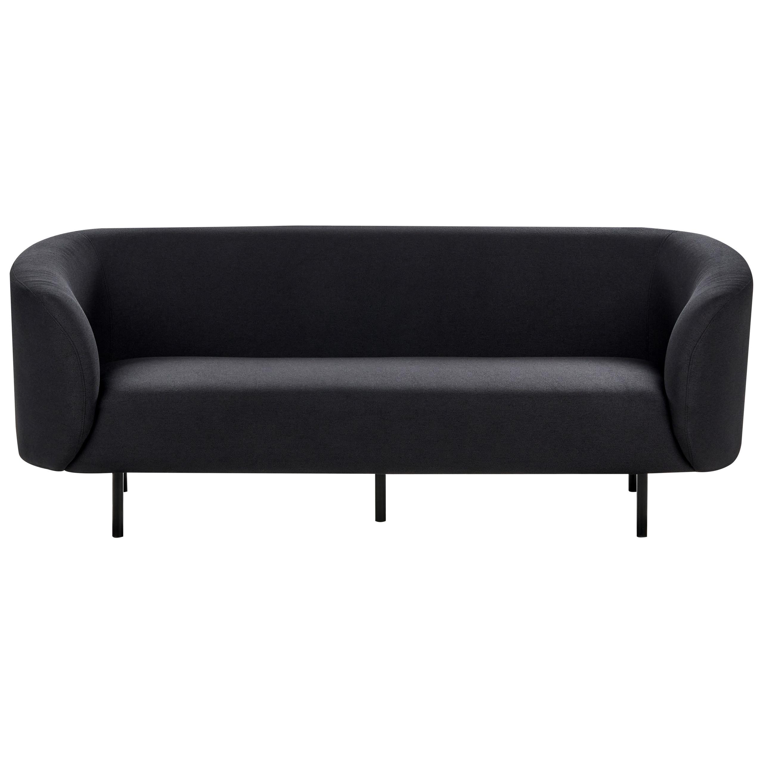 3-SITZER-SOFA Stoff schwarz Loen - Schwarz, Textil (200/79/70cm) - Beliani
