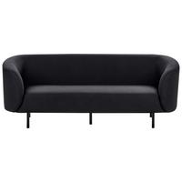3-SITZER-SOFA Stoff schwarz Loen - Schwarz, Textil (200/79/70cm) - Beliani