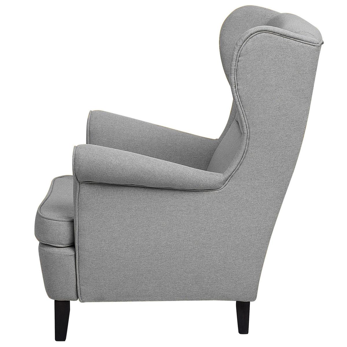 SESSEL Polsterbezug Grau Abson - Grau, Holz/Textil (74/102/63cm) - Beliani