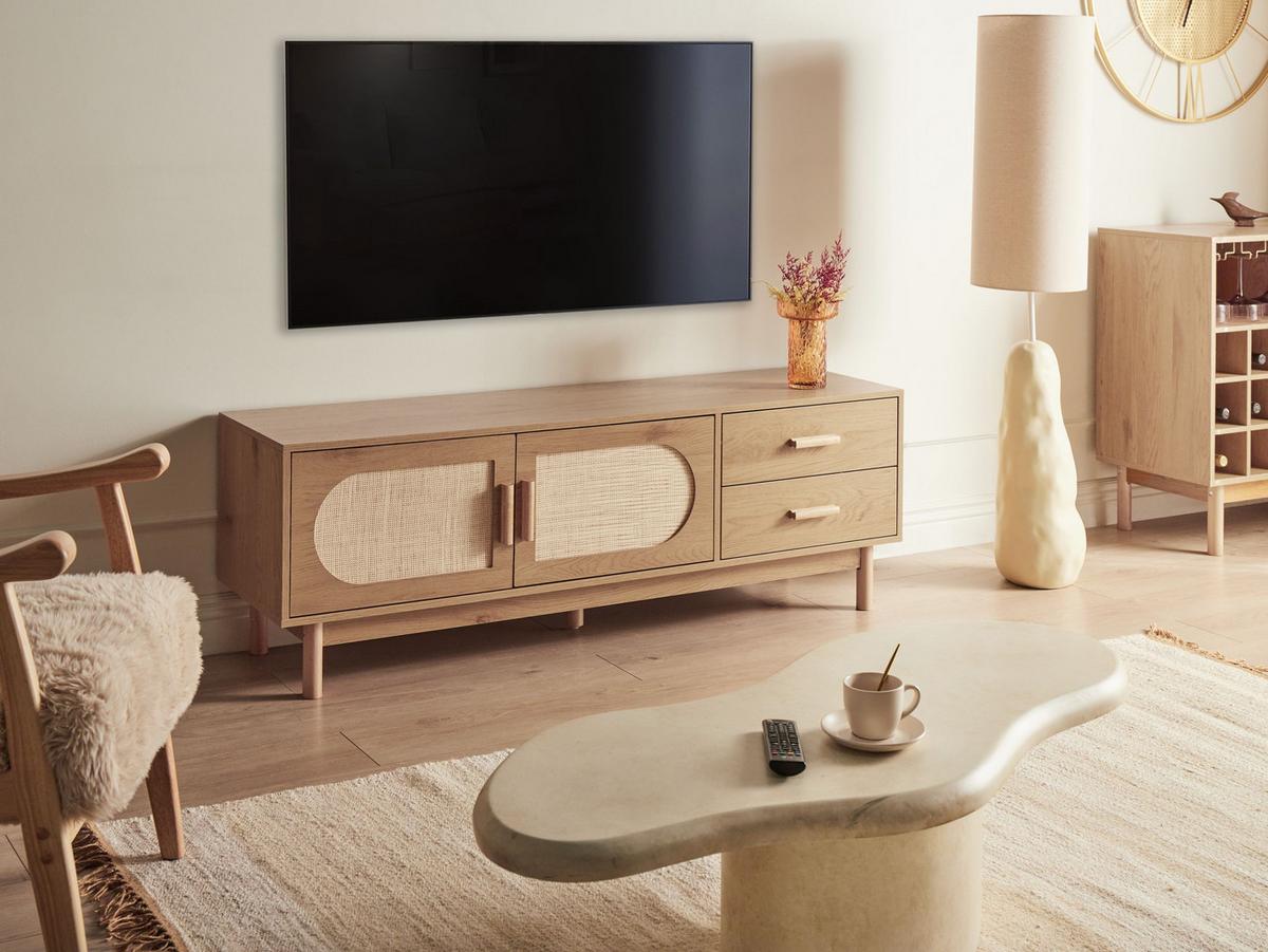 TV-MÖBEL Hellbraun Costello - Hellbraun/Braun, Holzwerkstoff (150/50/40cm) - Beliani