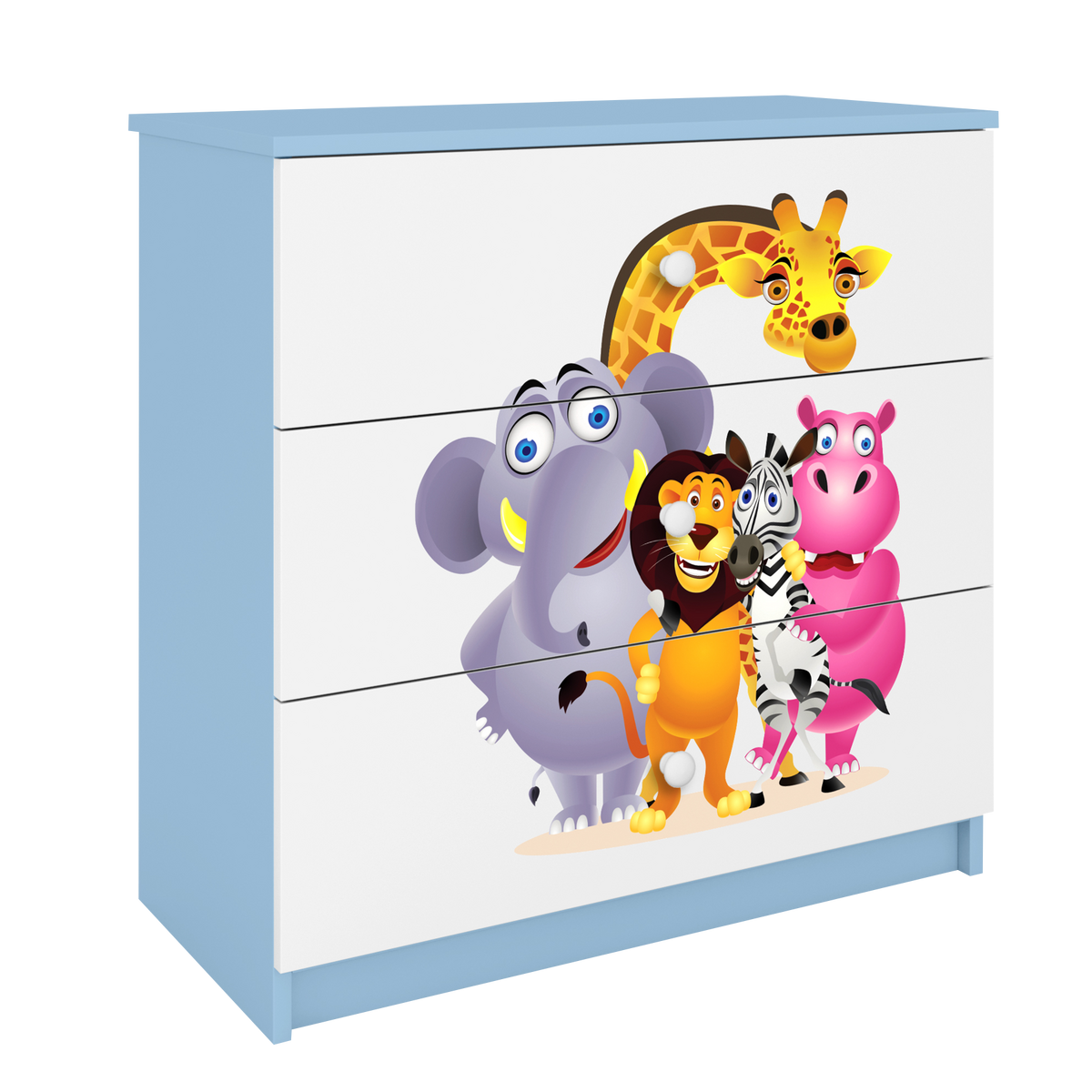 KOMMODE Babydreams ZOO 81/81/41 - Blau, Holzwerkstoff (81/81/41cm) - RAUMHIRSCH FURNITURE