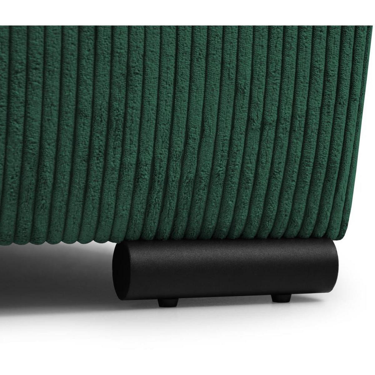 WOHNLANDSCHAFT Benny U grün - Schwarz/Grün, Textil/Metall (350/85/186cm) - Beautysofa