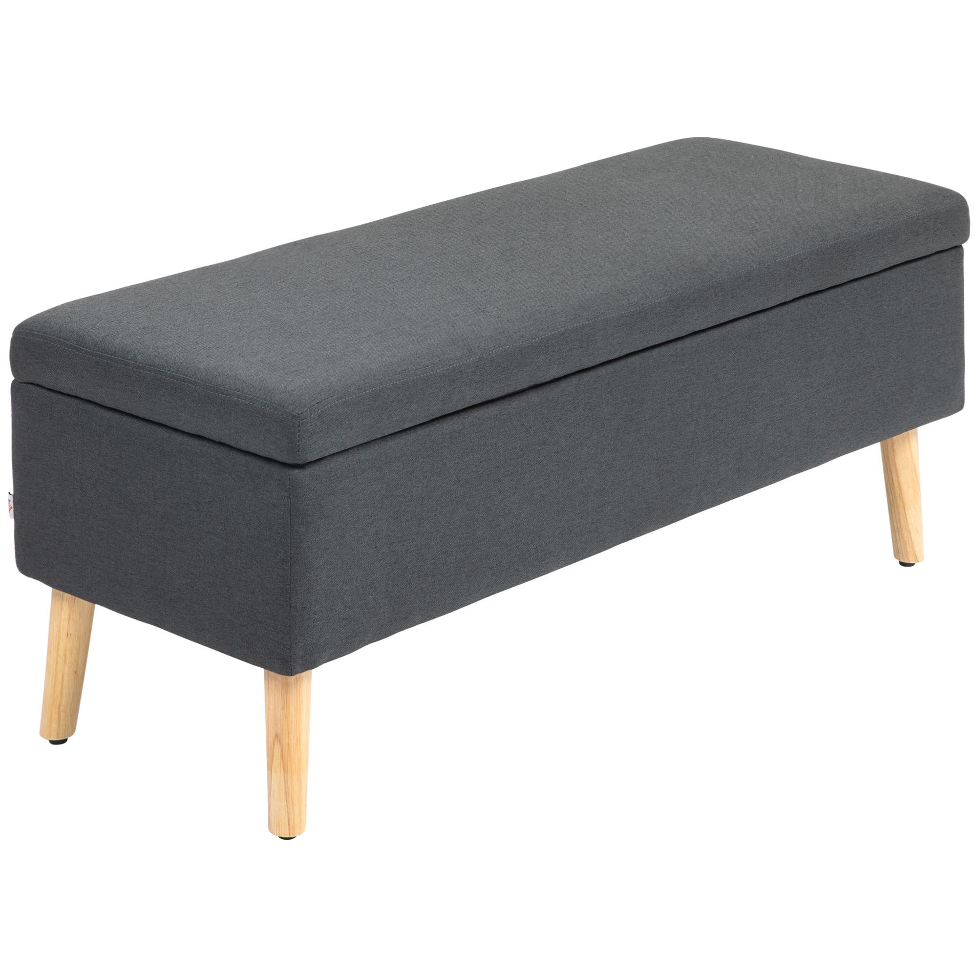 TRUHENBANK scandinavia Truhenbank Polyester Holz - Dunkelgrau, Kunststoff (39/45/110cm) - HOMCOM