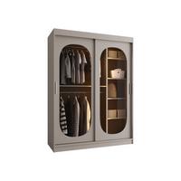SCHWEBETÜRENSCHRANK Bahrajn 150 mit Schubladen und LED - Kaschmir/Silberfarben, Holzwerkstoff/Kunststoff (150/200/62cm) - MIRJAN24